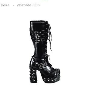 CHARADE-206 black vegan leather